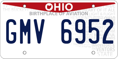 OH license plate GMV6952