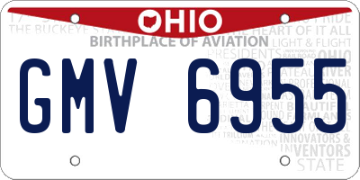 OH license plate GMV6955