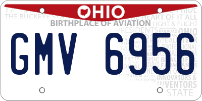 OH license plate GMV6956