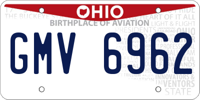 OH license plate GMV6962