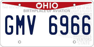 OH license plate GMV6966