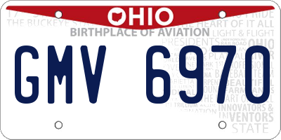 OH license plate GMV6970