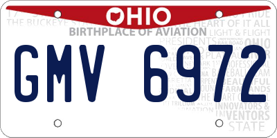 OH license plate GMV6972