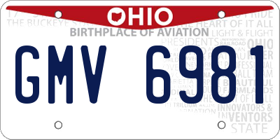 OH license plate GMV6981