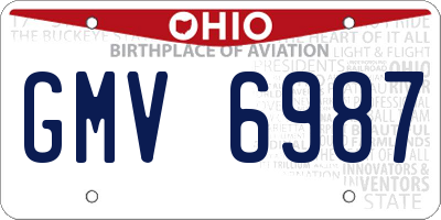 OH license plate GMV6987
