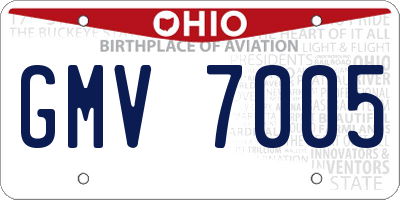 OH license plate GMV7005