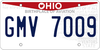 OH license plate GMV7009