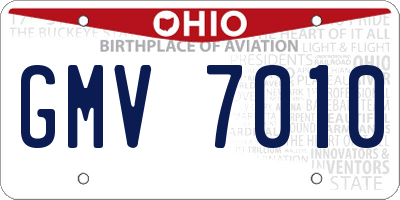 OH license plate GMV7010