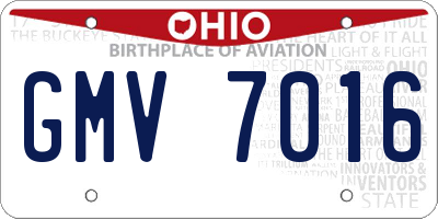 OH license plate GMV7016