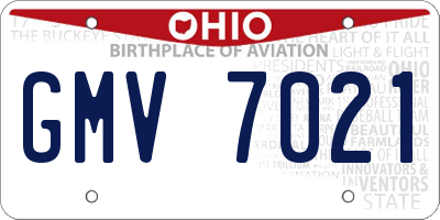 OH license plate GMV7021