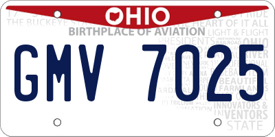 OH license plate GMV7025