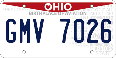 OH license plate GMV7026
