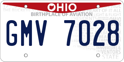 OH license plate GMV7028