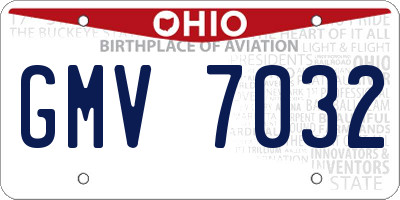 OH license plate GMV7032