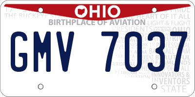 OH license plate GMV7037