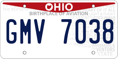 OH license plate GMV7038