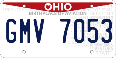 OH license plate GMV7053
