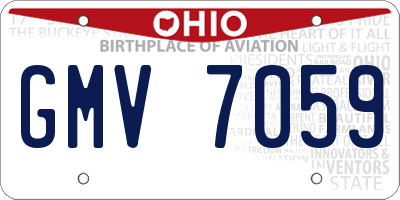 OH license plate GMV7059
