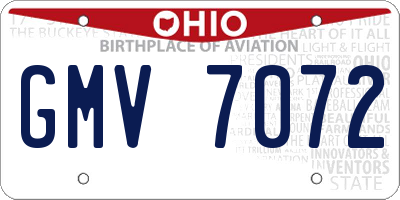 OH license plate GMV7072
