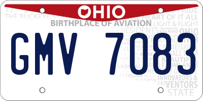 OH license plate GMV7083