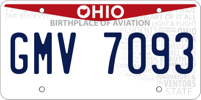 OH license plate GMV7093