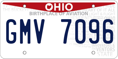 OH license plate GMV7096