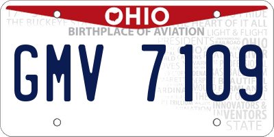 OH license plate GMV7109