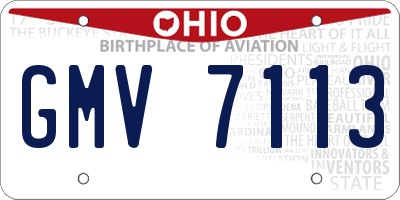 OH license plate GMV7113