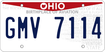 OH license plate GMV7114