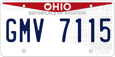 OH license plate GMV7115