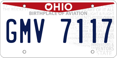 OH license plate GMV7117