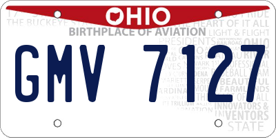 OH license plate GMV7127