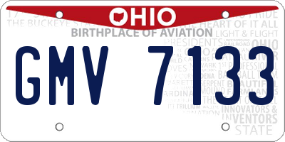 OH license plate GMV7133
