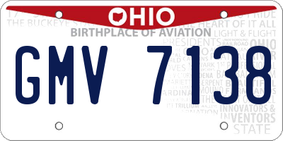 OH license plate GMV7138