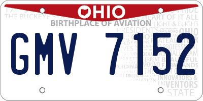 OH license plate GMV7152