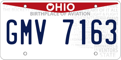 OH license plate GMV7163