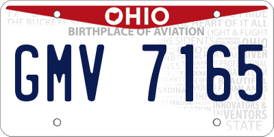 OH license plate GMV7165