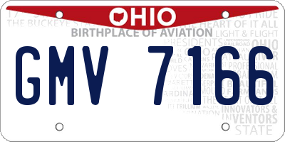 OH license plate GMV7166