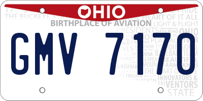 OH license plate GMV7170