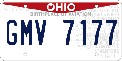 OH license plate GMV7177
