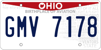 OH license plate GMV7178