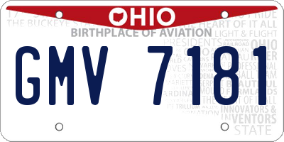 OH license plate GMV7181