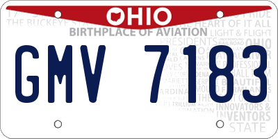 OH license plate GMV7183