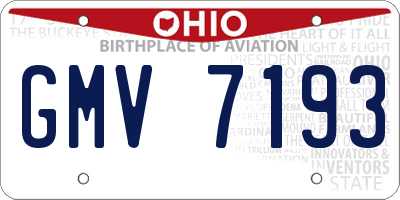 OH license plate GMV7193