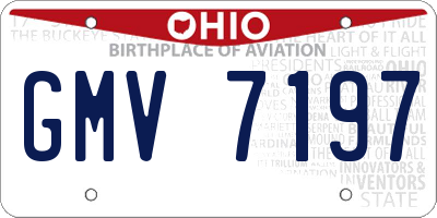 OH license plate GMV7197