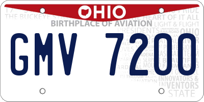 OH license plate GMV7200