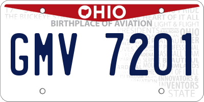 OH license plate GMV7201