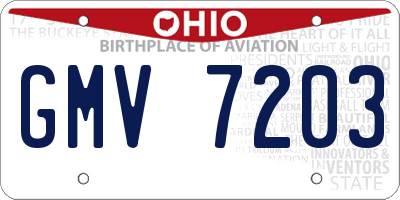 OH license plate GMV7203