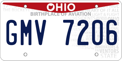 OH license plate GMV7206