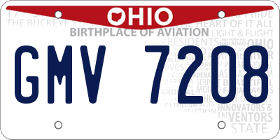 OH license plate GMV7208